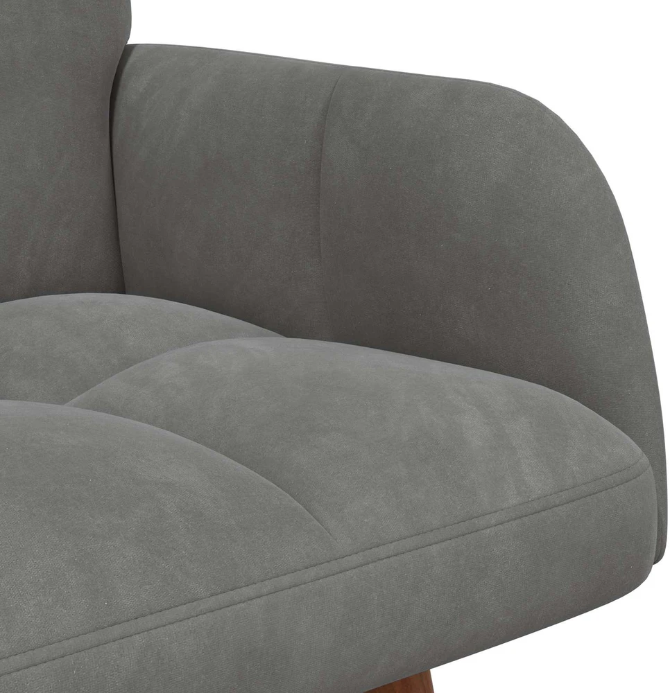Dvitaškė sofa Tamsiai pilka 115 x 61 x 87 cm Aksomas
