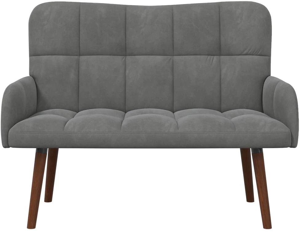 Dvitaškė sofa Tamsiai pilka 115 x 61 x 87 cm Aksomas