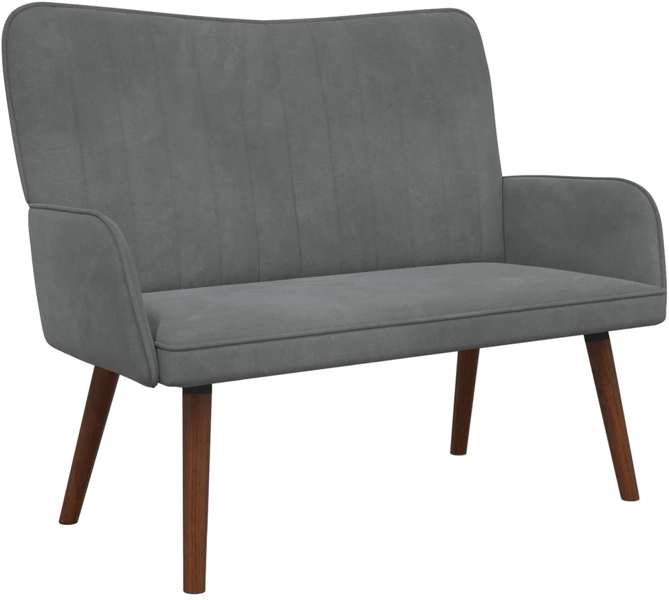 Dvitaškė sofa Tamsiai pilka 115 x 61 x 87 cm Aksomas