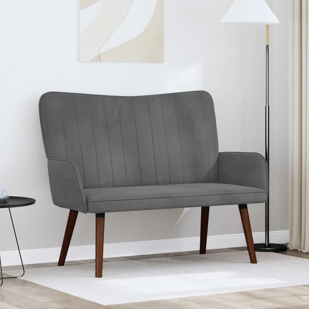 Dvitaškė sofa Tamsiai pilka 115 x 61 x 87 cm Aksomas