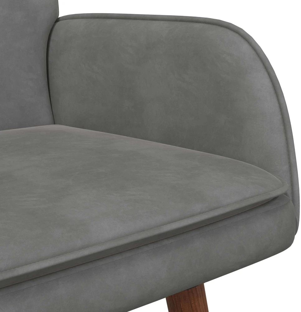 Dvitaškė sofa Tamsiai pilka 115 x 61 x 87 cm Aksomas