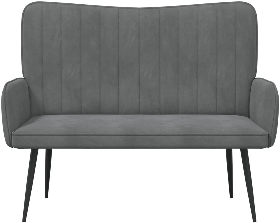 Dvitaškė sofa Tamsiai pilka 115 x 61 x 87 cm Aksomas