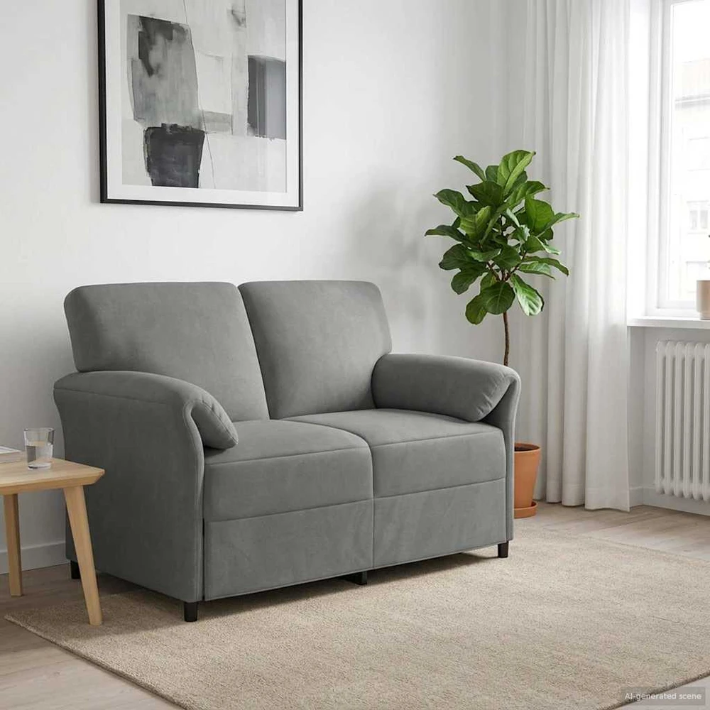 Dvitaškė sofa Tamsiai pilka 138 x 83 x 95 cm Aksomas