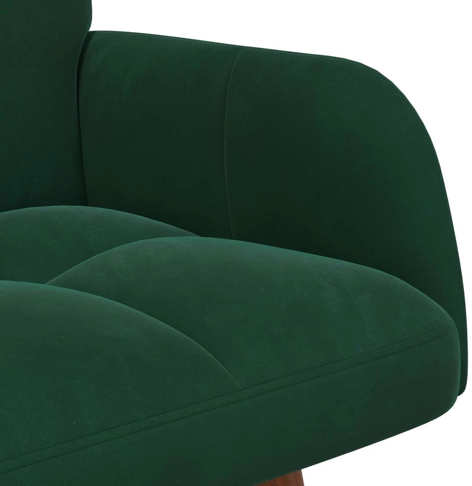 Dvitaškė sofa Tamsiai žalia 115 x 61 x 87 cm Aksomas