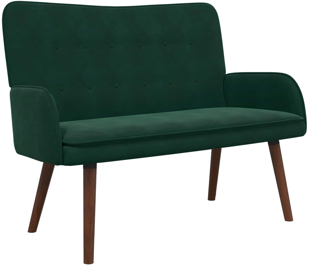 Dvitaškė sofa Tamsiai žalia 115 x 61 x 87 cm Aksomas
