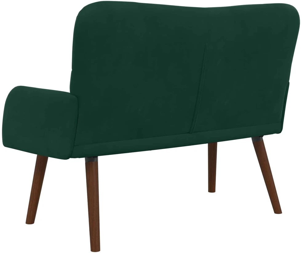 Dvitaškė sofa Tamsiai žalia 115 x 61 x 87 cm Aksomas