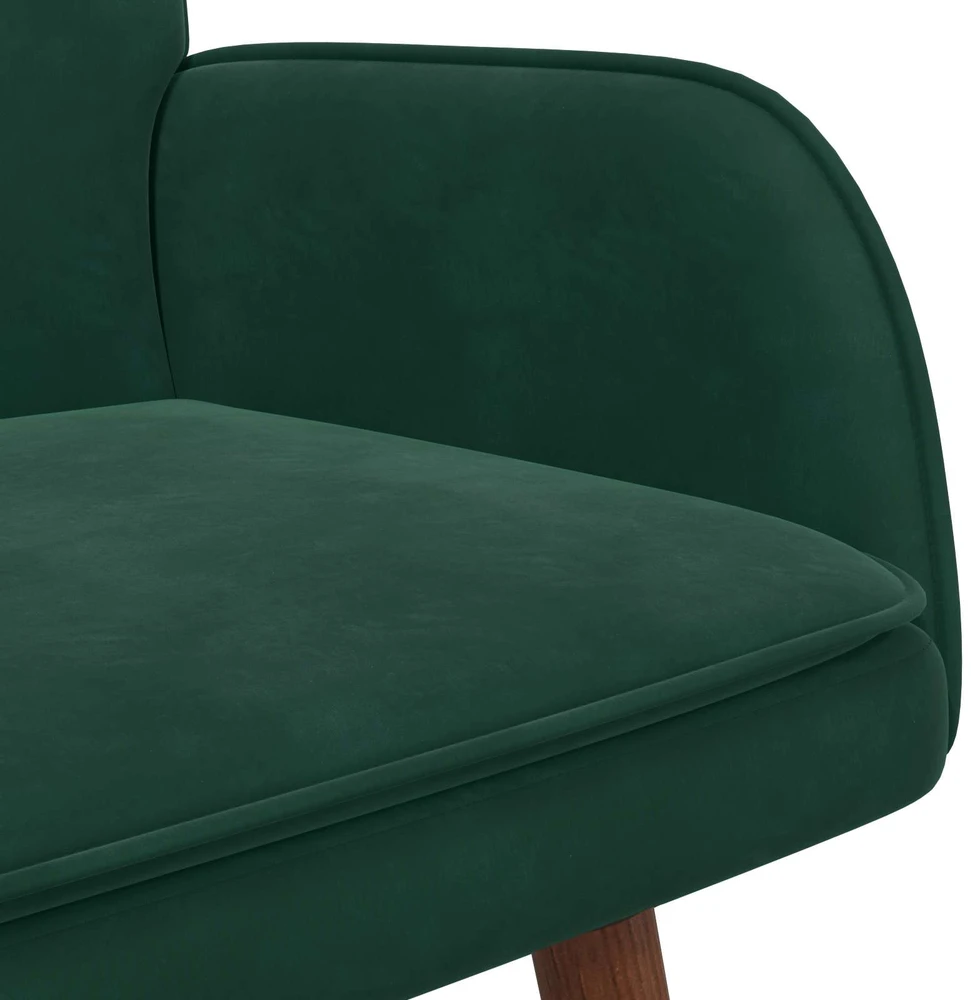 Dvitaškė sofa Tamsiai žalia 115 x 61 x 87 cm Aksomas