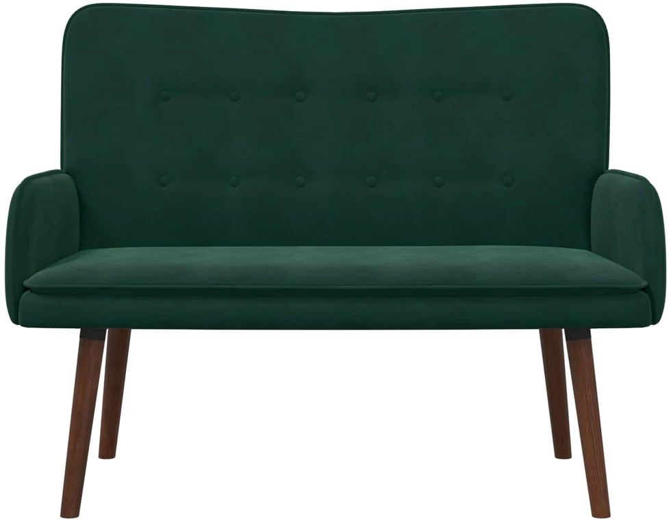 Dvitaškė sofa Tamsiai žalia 115 x 61 x 87 cm Aksomas