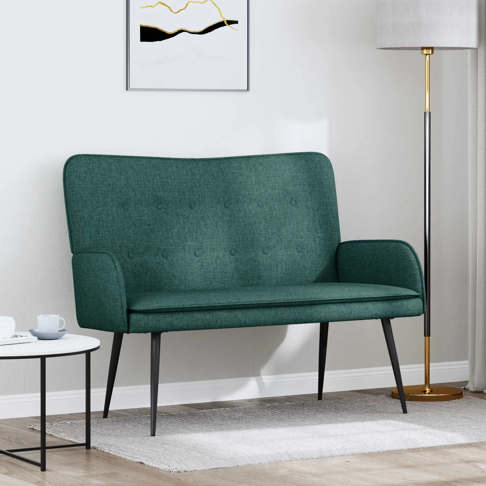 Dvitaškė sofa Tamsiai žalia 115 x 61 x 87 cm Audinys