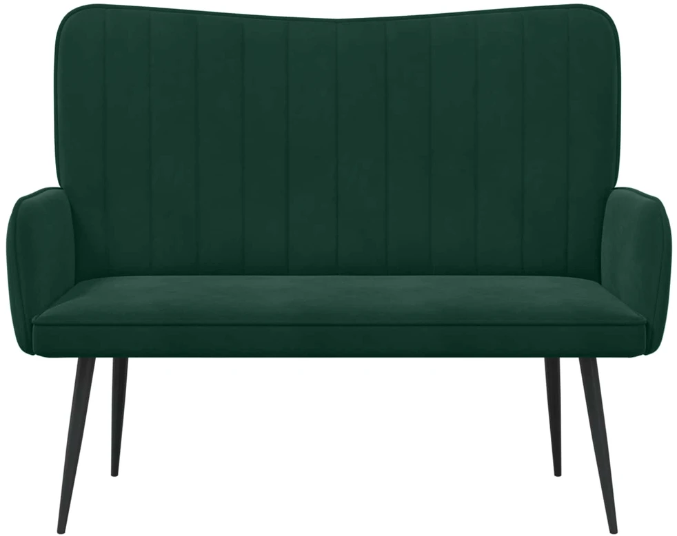 Dvitaškė sofa Tamsiai žalia 115 x 61 x 87 cm Aksomas