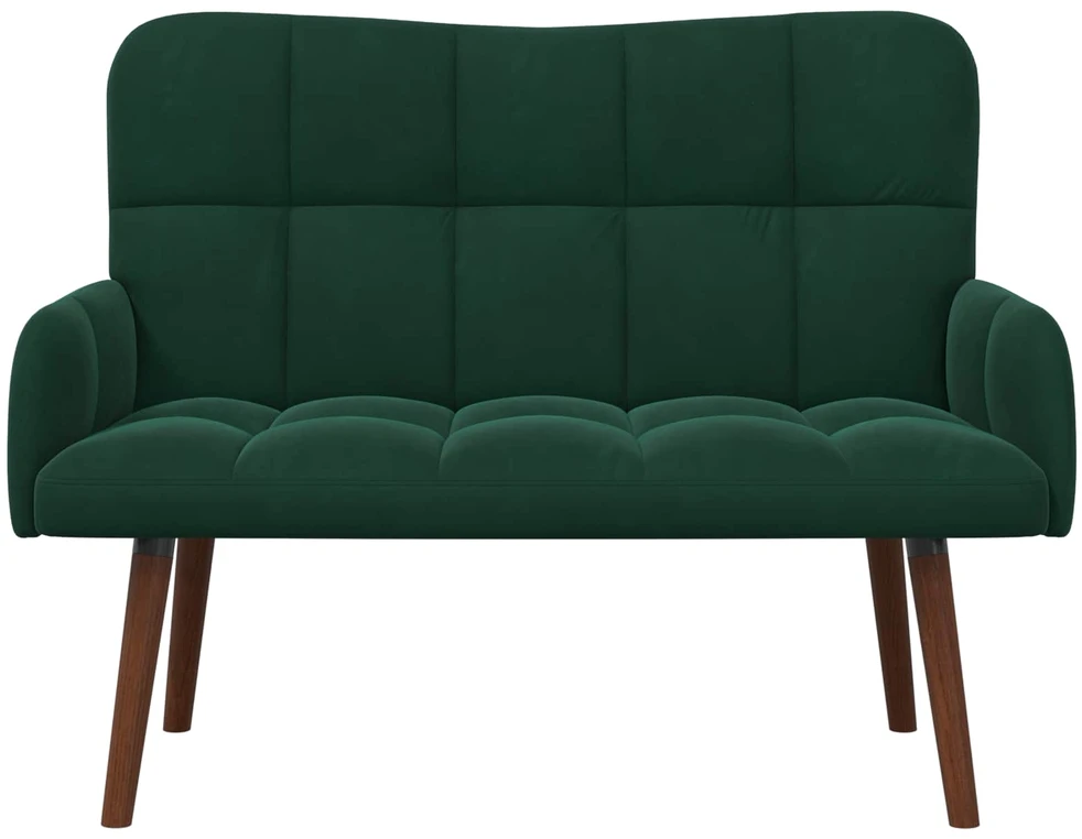 Dvitaškė sofa Tamsiai žalia 115 x 61 x 87 cm Aksomas