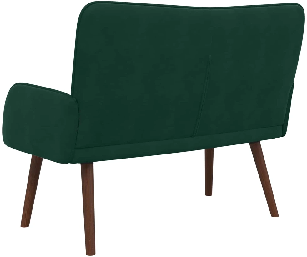 Dvitaškė sofa Tamsiai žalia 115 x 61 x 87 cm Aksomas