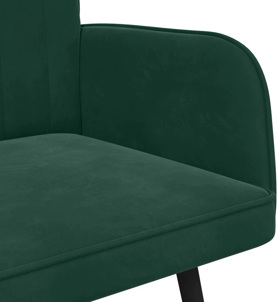 Dvitaškė sofa Tamsiai žalia 115 x 61 x 87 cm Aksomas