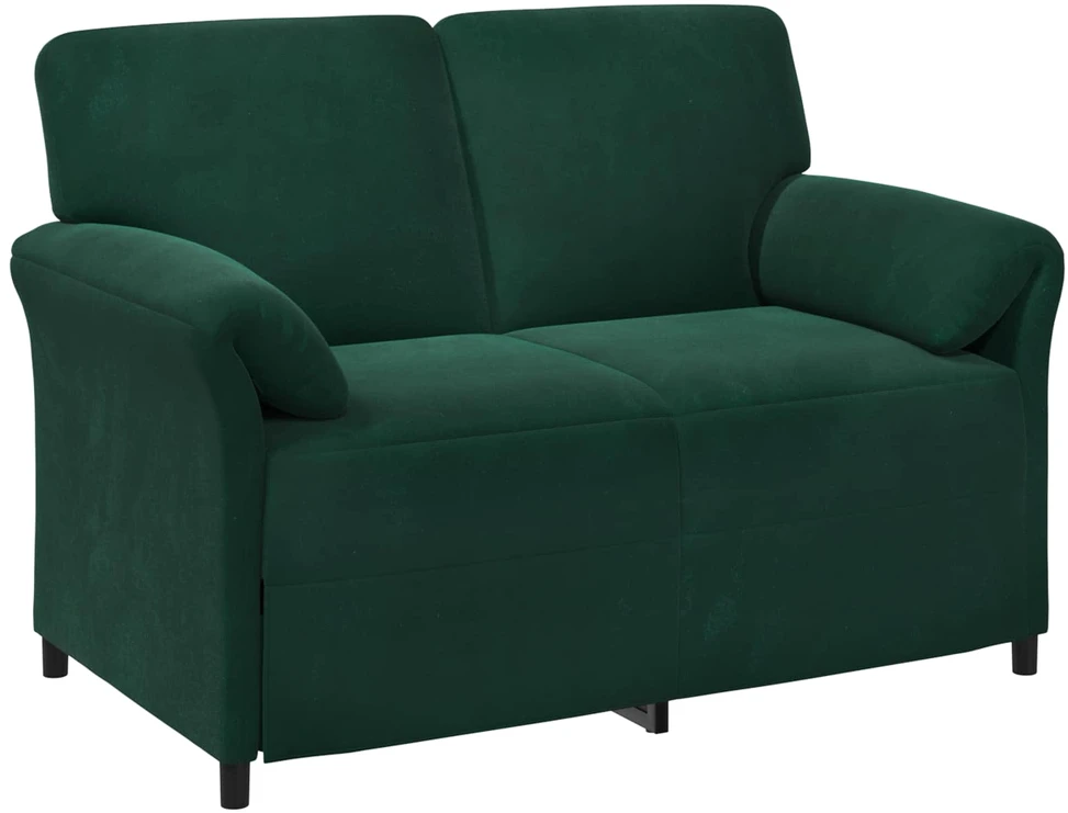 Dvitaškė sofa Tamsiai žalia 138 x 83 x 95 cm Aksomas