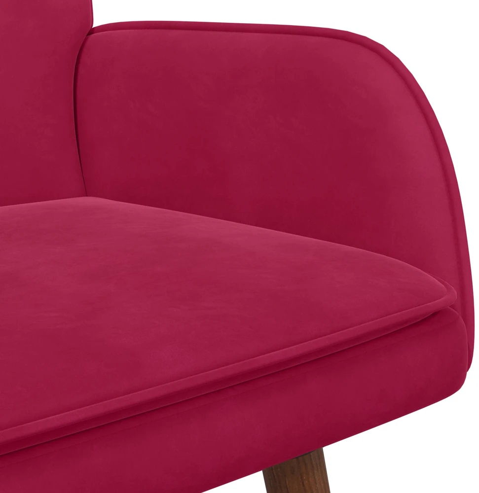 Dvitaškė sofa Vyno raudona 115 x 61 x 87 cm Aksomas