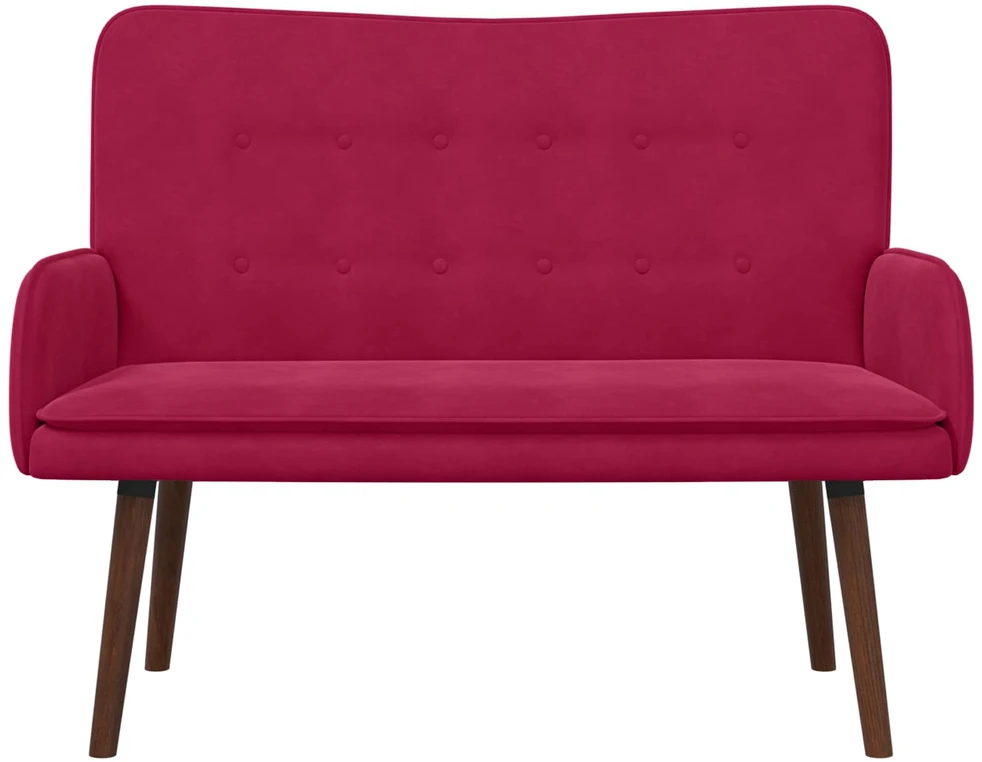 Dvitaškė sofa Vyno raudona 115 x 61 x 87 cm Aksomas