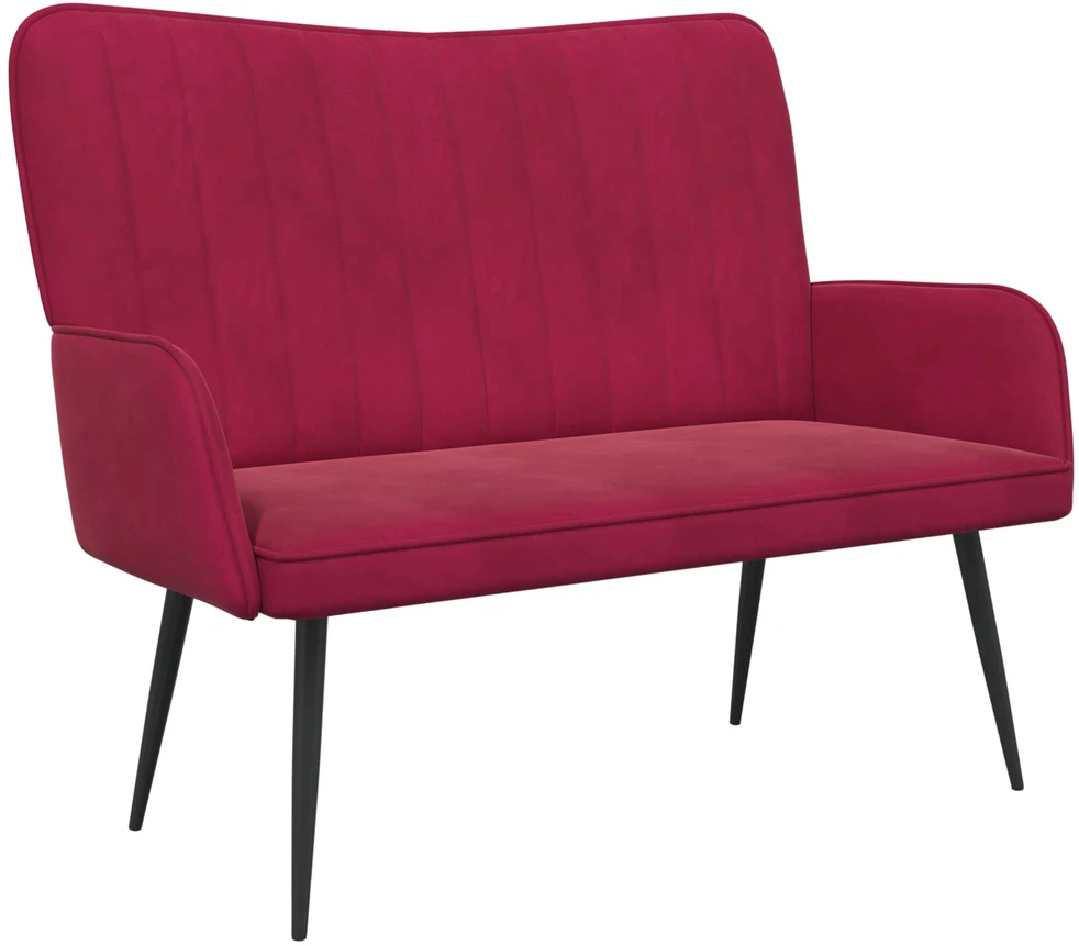 Dvitaškė sofa Vyno raudona 115 x 61 x 87 cm Aksomas