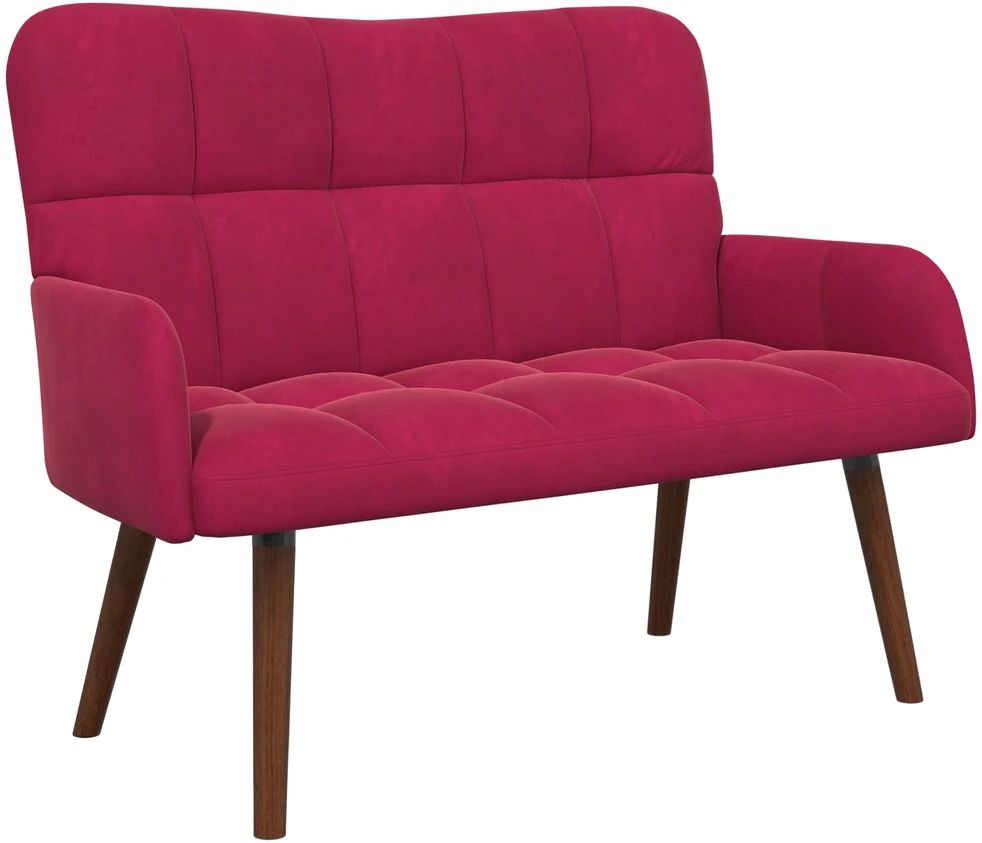 Dvitaškė sofa Vyno raudona 115 x 61 x 87 cm Aksomas