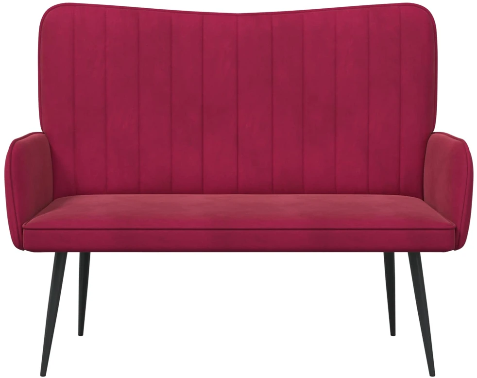 Dvitaškė sofa Vyno raudona 115 x 61 x 87 cm Aksomas