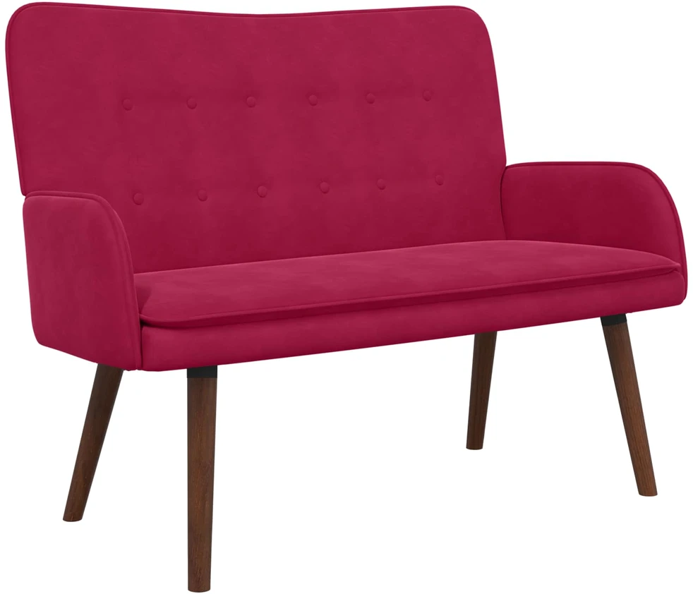 Dvitaškė sofa Vyno raudona 115 x 61 x 87 cm Aksomas