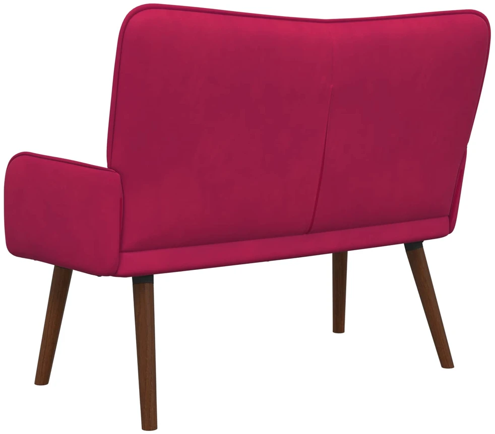 Dvitaškė sofa Vyno raudona 115 x 61 x 87 cm Aksomas