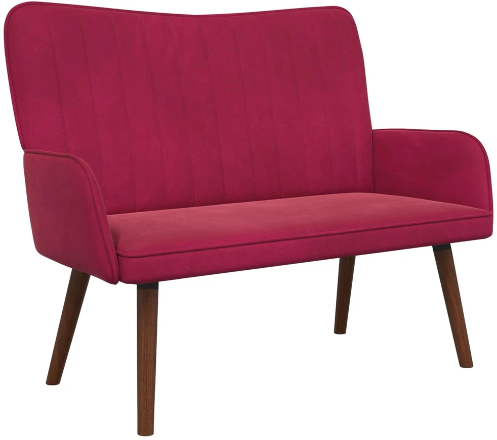 Dvitaškė sofa Vyno raudona 115 x 61 x 87 cm Aksomas