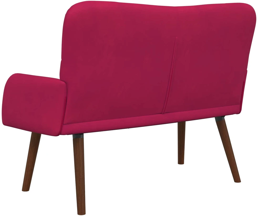 Dvitaškė sofa Vyno raudona 115 x 61 x 87 cm Aksomas