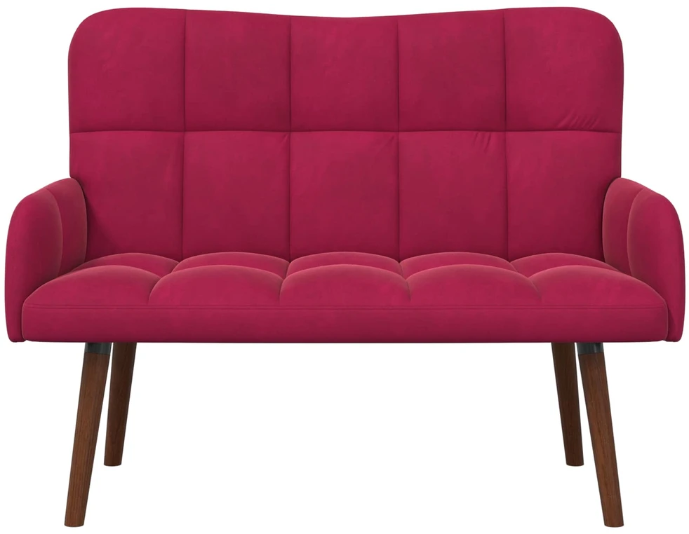 Dvitaškė sofa Vyno raudona 115 x 61 x 87 cm Aksomas