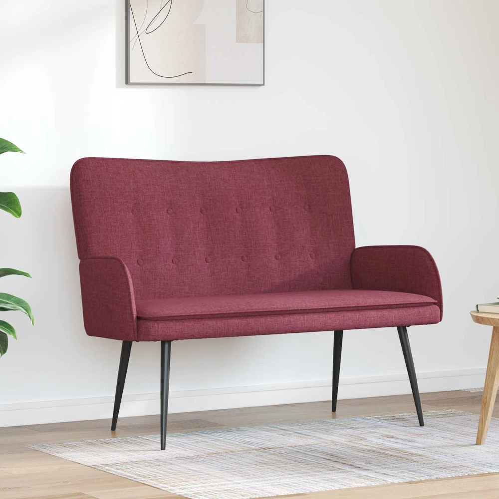 Dvitaškė sofa Vyno raudona 115 x 61 x 87 cm Audinys