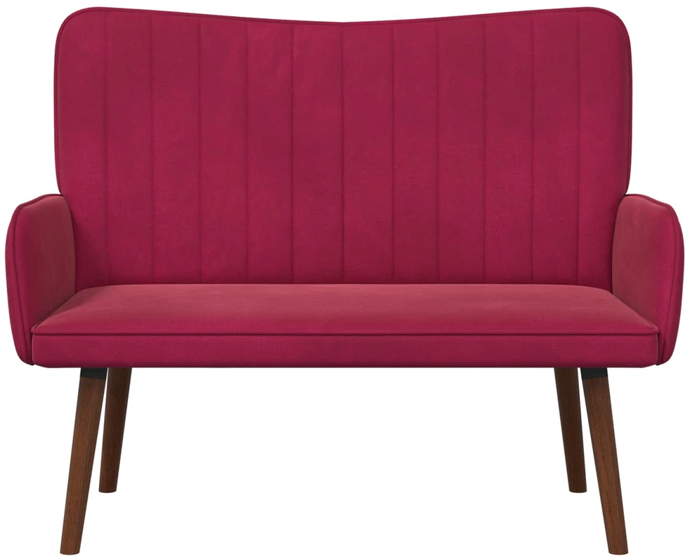 Dvitaškė sofa Vyno raudona 115 x 61 x 87 cm Aksomas