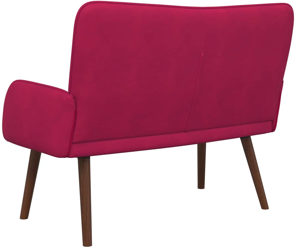 Dvitaškė sofa Vyno raudona 115 x 61 x 87 cm Aksomas