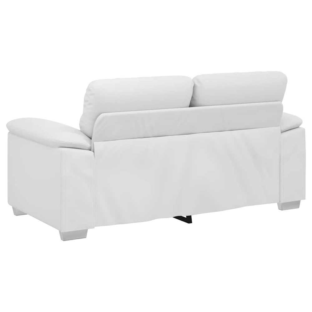Dvivietė sofa, balta, 160x81x84 cm, dirbtinė oda