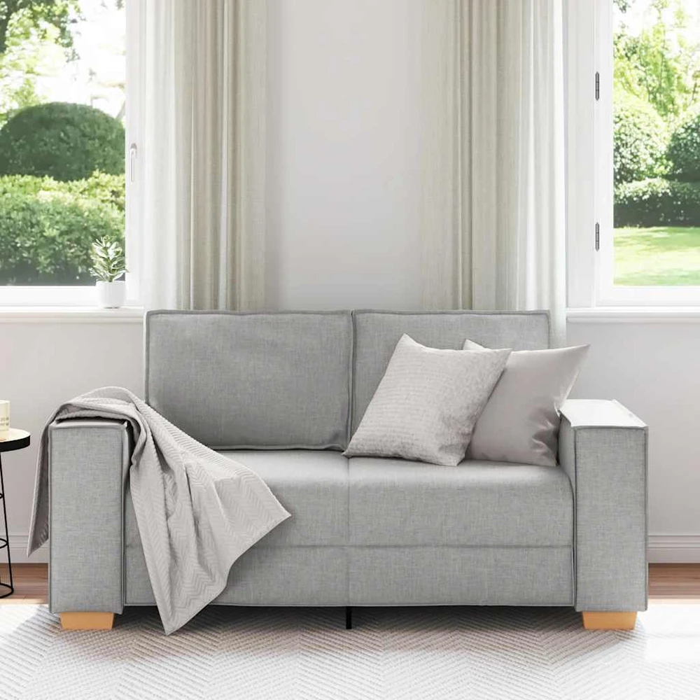 Dvivietė sofa, debesų pilka, 160x78x84 cm, audinys
