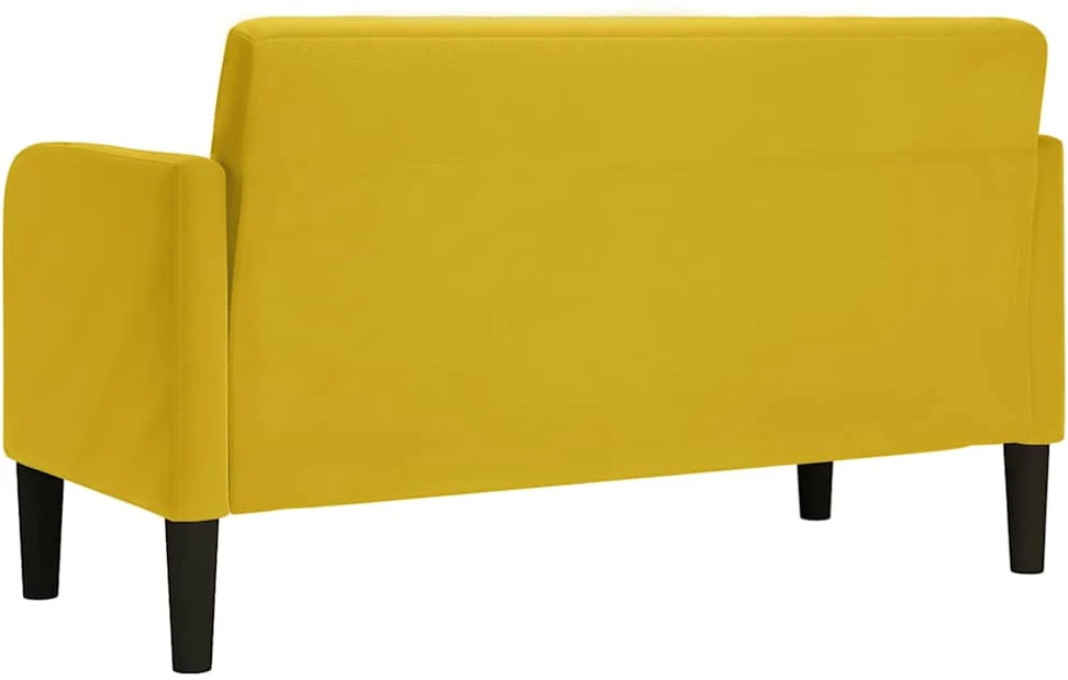 Dvivietė sofa, geltona, 109 cm, aksomas