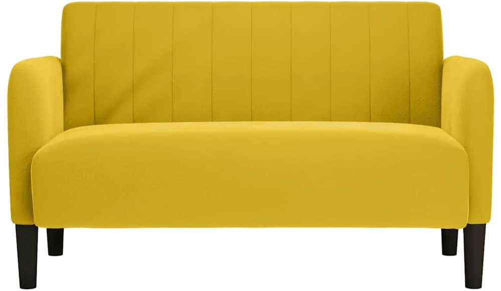Dvivietė sofa, geltona, 109 cm, aksomas