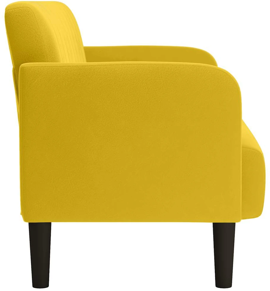 Dvivietė sofa, geltona, 109 cm, aksomas