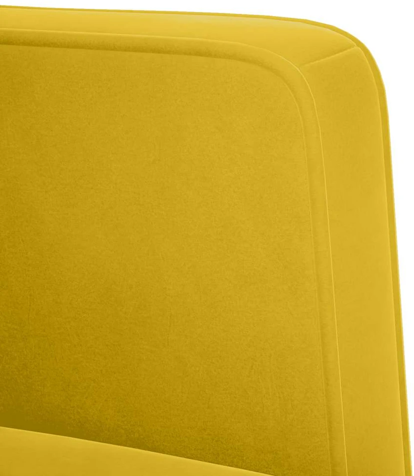 Dvivietė sofa, geltona, 111 cm, aksomas