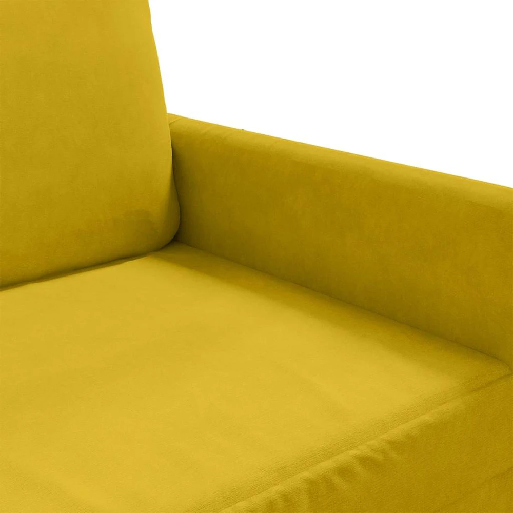 Dvivietė sofa, geltonos spalvos, 140cm, aksomas