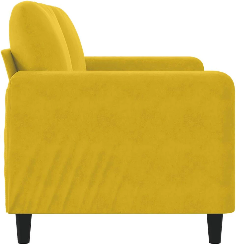 Dvivietė sofa, geltonos spalvos, 140cm, aksomas