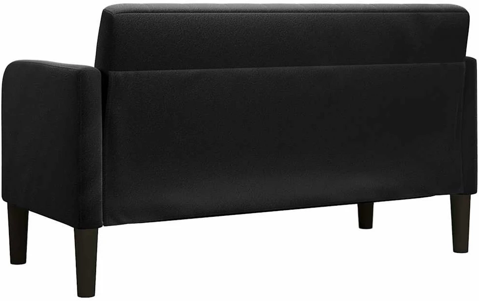 Dvivietė sofa, juoda, 109 cm, aksomas