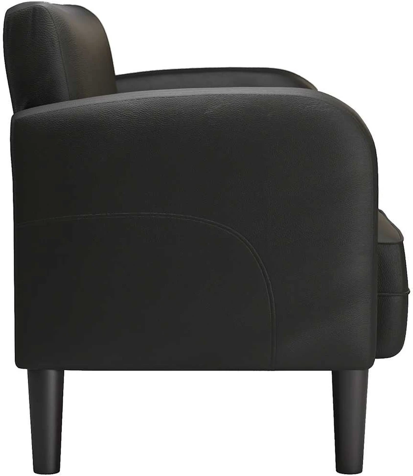 Dvivietė sofa, juoda, 110 cm, dirbtinė oda
