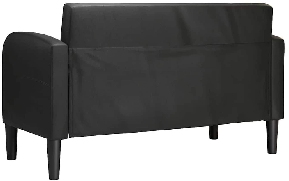 Dvivietė sofa, juoda, 110 cm, dirbtinė oda