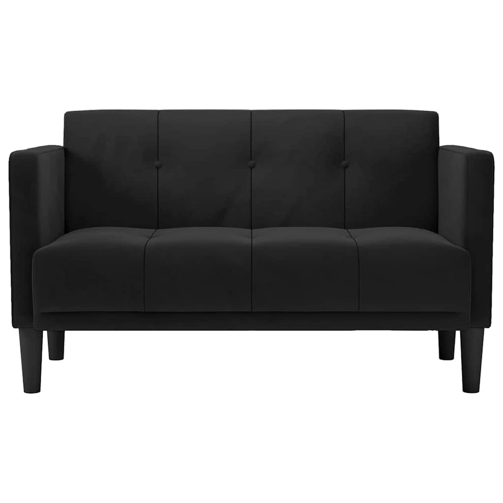 Dvivietė sofa, juoda, 111 cm, aksomas