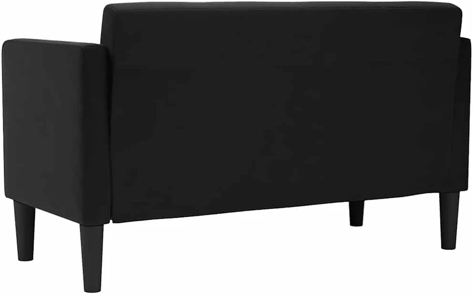 Dvivietė sofa, juoda, 111 cm, aksomas