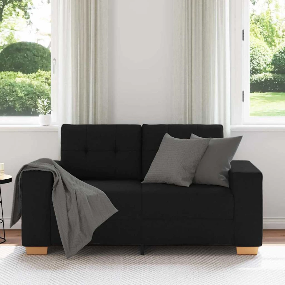 Dvivietė sofa, juoda, 160x77x82 cm, audinys
