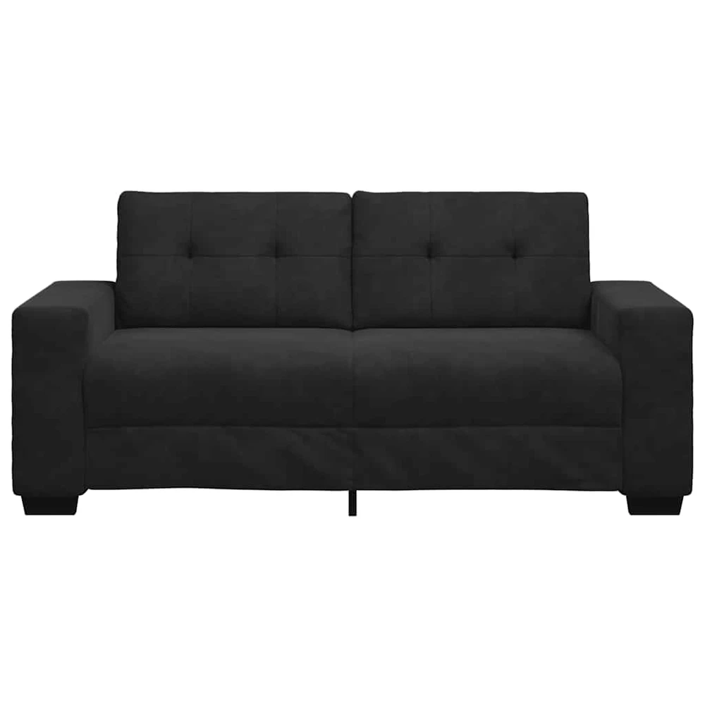 Dvivietė sofa, juoda, 180x77x82 cm, aksominė