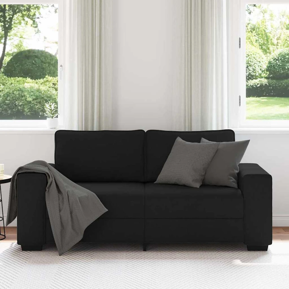Dvivietė sofa, juoda, 180x77x82 cm, audinys