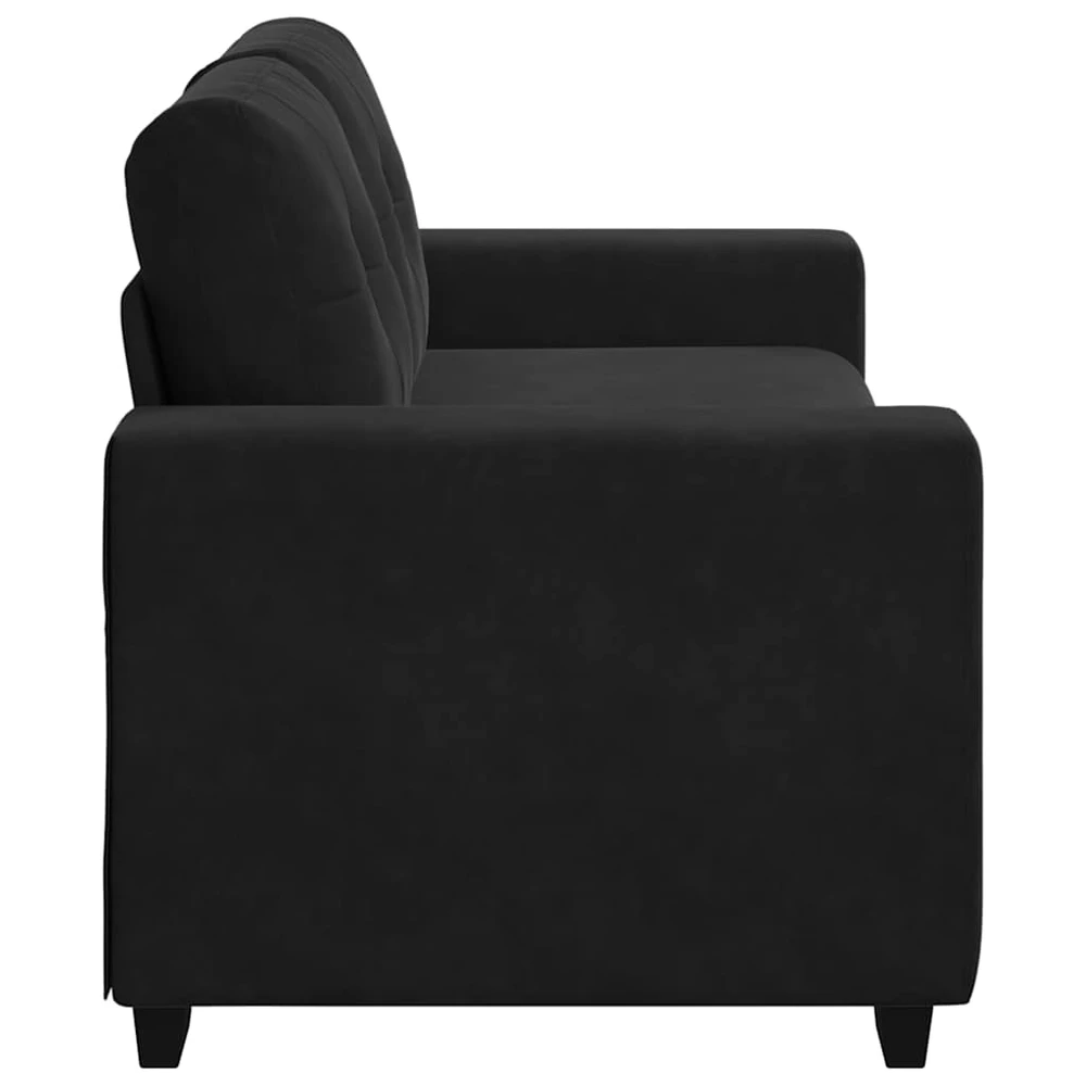 Dvivietė sofa, juoda, 180x77x82 cm, aksominė