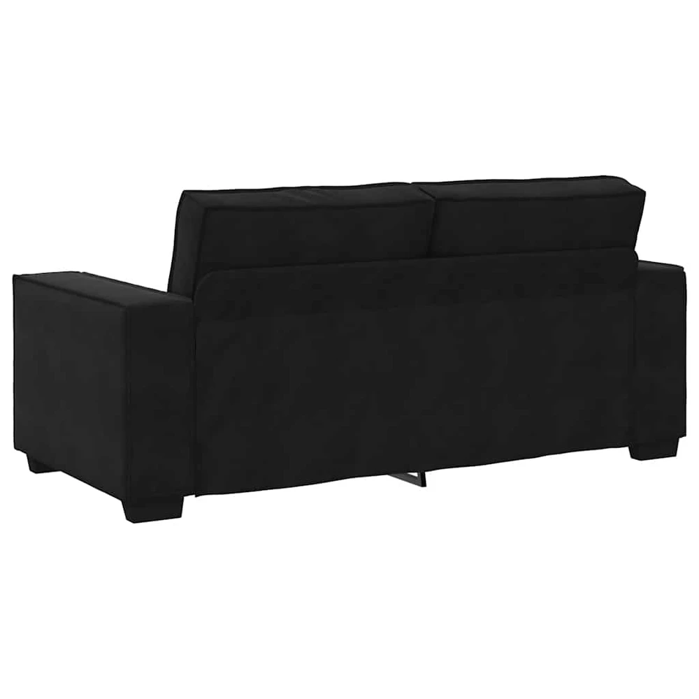 Dvivietė sofa, juoda, 180x78x84 cm, aksominė