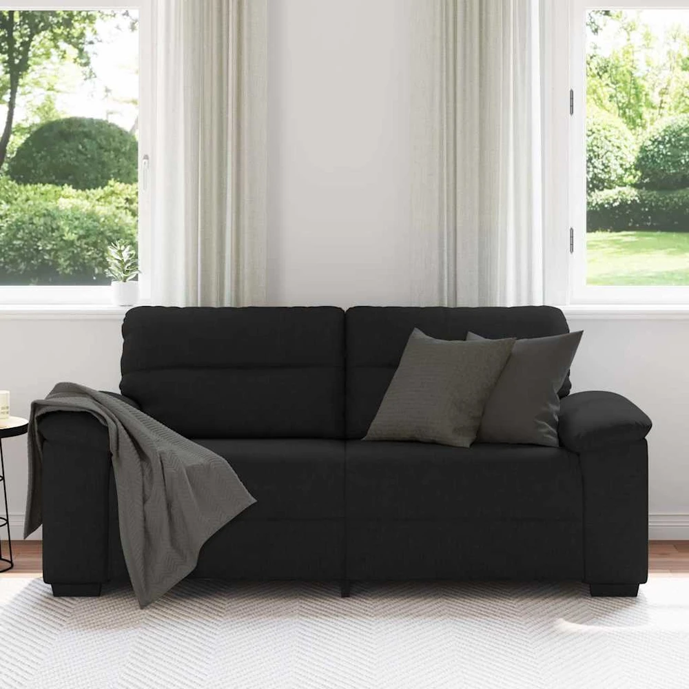 Dvivietė sofa, juoda, 180x81x84 cm, audinys